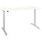 Bureau, tweetraps elektrisch in hoogte verstelbaar, T-voet ronde buis, B 1800 x D 800 x H 634-1294 mm, alu wit/wit