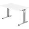 Bureau ULM, pieds en C, rectangulaire, l. 1200 x P 800 x H 650 - 850 mm, blanc