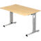 Bureau ULM, pieds en C, rectangulaire, l. 1200 x P 800 x H 650 - 850 mm, coloris érable