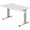 Bureau ULM, pieds en C, rectangulaire, l. 1200 x P 800 x H 650 - 850 mm, gris clair