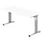 Bureau ULM, pieds en C, rectangulaire, l. 1600 x P 800 x H 650 - 850 mm, blanc