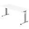 Bureau ULM, pieds en C, rectangulaire, l. 1800 x P 800 x H 650 - 850 mm, blanc