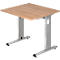Bureau ULM, pieds en C, rectangulaire, l. 800 x P 800 x H 650 - 850 mm, coloris noyer