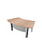 Bureau X-TIME-WORK, 4 pieds, arrondi, l. 1800 x P 900 x H 740 mm, orme/alu