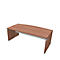 Bureau X-TIME-WORK, panneau, avec arrondi, l. 2000 x P 1000 x H 740 mm, coloris noix Canaletto/blanc