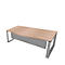Bureau X-TIME-WORK, piétement traineau, avec arrondi, l. 2000 x P 900 x H 740 mm, orme/alu