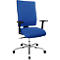 Bureaustoel PROFI STAR 15 hoog, met armleuningen, synchroonmechanisme, vlakke zitting, ergonomische rugleuning, blauw/alusisch zilver