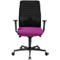 Bureaustoel SSI Lady Proline - 3D punt synchroonmechanisme - wellness zitting - 3D netrugleuning - met armleuningen - zwart/paars - Schäfer Shop Genius 