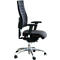 Bureaustoel SSI Proline S3+ - ergonomisch - 3D synchroonmechanisme en 3D netrugleuning - vlakke zitting - met armleuningen - zwart/zilver - Schäfer Shop Select