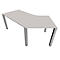 Bureautafel 135° SOLUS PLAY, 4-poot, vrije vorm, aanbouw links, B 2165 x D 800 x H 720-820 mm, ceramic grey