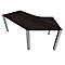Bureautafel 135° SOLUS PLAY, 4-poot, vrije vorm, aanbouw links, B 2165 x D 800 x H 720-820 mm, moeraseik