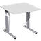 Bureautafel ALICANTE, C-poot, rechthoek, B 800 x D 800 x H 680-820 mm, lichtgrijs