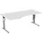 Bureautafel ALICANTE, vrije vorm, aanbouw links, B 1800 x D 1000/800 x H 680-820 mm, lichtgrijs
