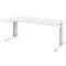 Bureautafel BARI, C-poot, aanbouw schuifdeurkast links, B 1800 mm, wit