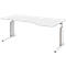 Bureautafel BARI, C-poot, aanbouw schuifdeurkast rechts, B 1800 mm, wit