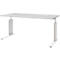 Bureautafel BARI, C-poot, vorm B, rechthoek, B 1600 x D 800 x H 680-820 mm, lichtgrijs