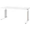 Bureautafel BARI, C-poot, vorm B, rechthoek, B 1600 x D 800 x H 680-820 mm, wit