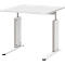 Bureautafel BARI, C-poot, vorm B, rechthoek, B 800 x D 800 x H 680-820 mm, wit