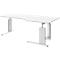 Bureautafel BARI, C-poot, vorm B, vrije vorm, aanbouw links, B 2000 mm, wit