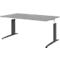 Bureautafel BARI, rechthoek, vorm A, C-poot, B 1600 x D 800 mm, middengrijs