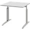 Bureautafel BARI, rechthoek, vorm A, C-poot, B 800 x D 800 mm, lichtgrijs