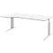 Bureautafel BARI, vrije vorm, aanbouw links, C-poot, B 1800 x D 1000 mm, wit
