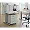 Bureautafel LOGIN - C-poot - B 1600 x D 800 x H 660-820 mm + 1 ladeblok - lichtgrijs - ons merk Schäfer Shop Select 