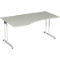 Bureautafel met aanbouw PALENQUE, C-poot, vrije vorm, links, B 1800 x D 1000/800 x H 720 mm, lichtgrijs