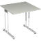 Bureautafel PALENQUE, C-poot, rechthoek, B 800 x D 800 x H 680-820 mm, lichtgrijs