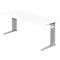 Bureautafel TARVIS, C-poot, rechthoek, B 1800 mm, onderstel zilver, in hoogte verstelbaar, wit