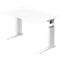 Bureautafel TARVIS, C-poot, vierkant, B 1200 mm, onderstel wit, in hoogte verstelbaar, wit