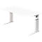 Bureautafel TARVIS, C-poot, vierkant, B 1600 mm, onderstel wit, in hoogte verstelbaar, wit