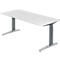 Bureautafel TOPAS LINE, handmatig in hoogte verstelbaar, B 1800 mm, wit/grafiet/aluminium gepolijst