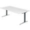 Bureautafel TOPAS LINE, handmatig in hoogte verstelbaar, B 2000 mm, wit/grafiet/aluminium gepolijst