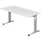 Bureautafel ULM, C-poot, rechthoek, B 1600 x D 800 x H 650-850 mm, lichtgrijs