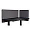Bureauwand Luxor, klembevestiging, geluidsabsorptie tot 85 %, ca. 3 kg, B 600 x D 20 x H 600 mm, PET &amp; staal, leigrijs