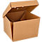 Burgerboxen Papstar Pure, faltbar, mit Klappdeckel, L 100 x B 130 x H 130 mm, zu 100 % biologisch abbaubar, FSC®-Kraftpapier, braun, 20 Stück