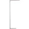 Metal floor lamp with a rectangular light head. The long, slender shaft stands on a rectangular base.