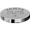 Button cell battery from VARTA. Inscription: CR 2032, Li-Mn, 3V and the plus sign.