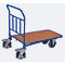 C+C-Wagen, staal/MDF-plaat, decor gentiaanblauw/beuken, L 1030 x B 700 mm, met langsbeugels, TPE-wielen met vastzetrem, tot 500 kg