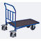 C+C-Wagen, staal/zeefdrukplaat, gentiaanblauw/donkerbruin, L 1030 x B 600 mm, met langsbeugels, TPE-wielen met vastzetrem, tot 500 kg
