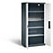 C+P acculaderkast Basic met deuren van massief plaatstaal, H 1950 x B 930 x D 500 mm, antraciet/lichtgrijs