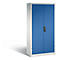 C+P acculaderkast Basic met deuren van massief plaatstaal, H 1950 x B 930 x D 500 mm, lichtgrijs/ gentiaanblauw