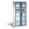 C+P Basic batterijlaadkast met acrylglas doorkijkvenster, H 1950 x B 930 x D 500 mm, lichtgrijs/blauw