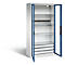 C+P Basic batterijlaadkast met acrylglas doorkijkvenster, H 1950 x B 930 x D 500 mm, lichtgrijs/blauw