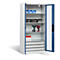 C+P Basic batterijlaadkast met acrylglas doorkijkvenster, H 1950 x B 930 x D 500 mm, lichtgrijs/blauw