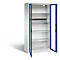 C+P Basic batterijlaadkast met acrylglas doorkijkvenster, H 1950 x B 930 x D 500 mm, lichtgrijs/ gentiaanblauw
