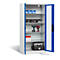 C+P Basic batterijlaadkast met acrylglas doorkijkvenster, H 1950 x B 930 x D 500 mm, lichtgrijs/ gentiaanblauw