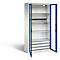 C+P Basic batterijlaadkast met acrylglas doorkijkvenster, H 1950 x B 930 x D 500 mm, lichtgrijs/ gentiaanblauw