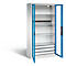 C+P Basic batterijlaadkast met acrylglas doorkijkvenster, H 1950 x B 930 x D 500 mm, lichtgrijs/lichtblauw